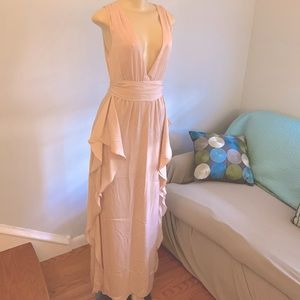 • BCBG Max Azria • deep V gown dusty pink